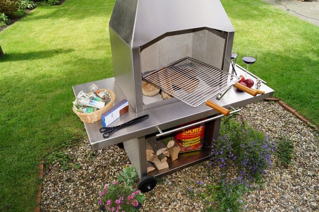 Gartenkamin aus Edelstahl